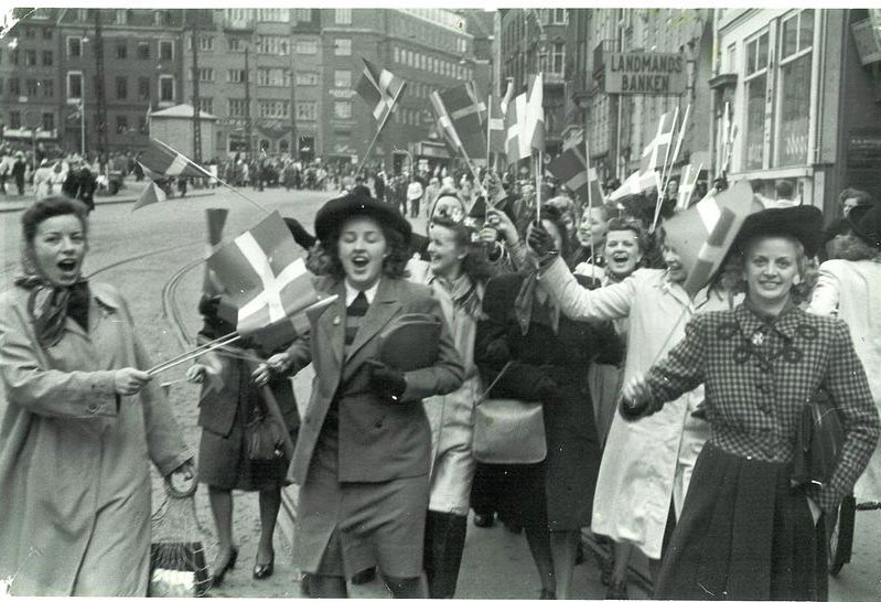 Fejring af befrielsen efter fem års tysk besættelse i København den 5. maj 1945.