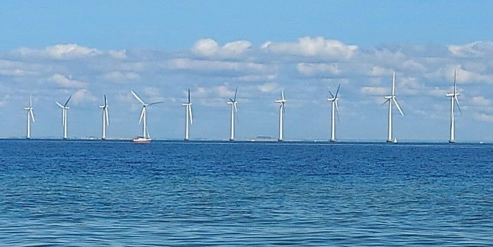 Vindmøllepark ved Amager Strand. Foto: Tue Schou Pedersen.
